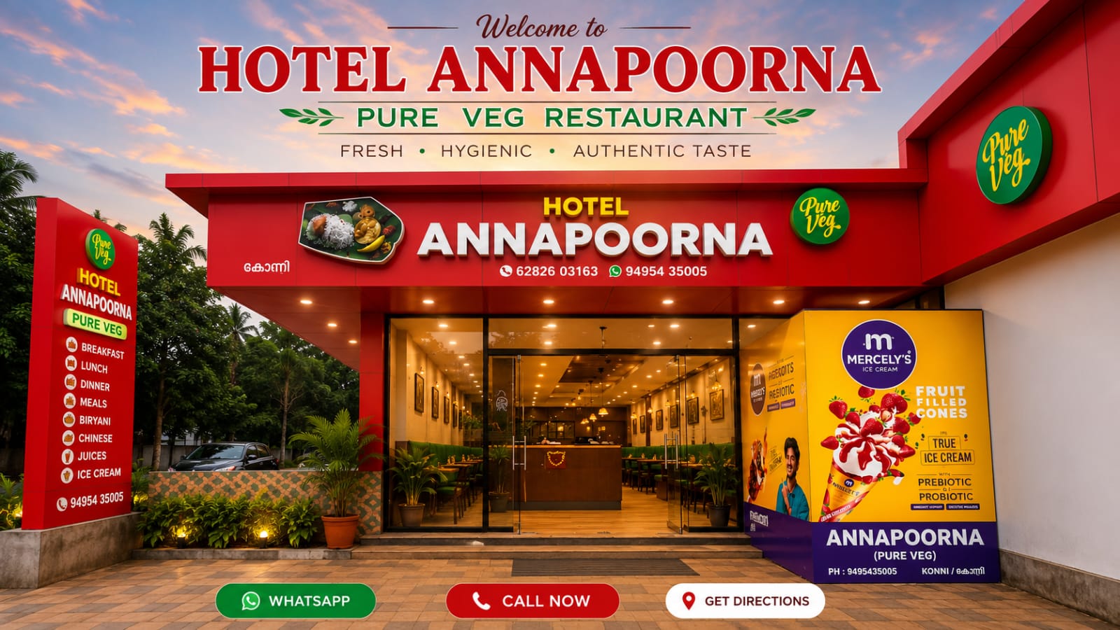 Hotel Annapoorna Pure Veg Restaurant — Konni, Kerala
